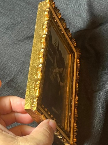 Vintage Italian Ornate Carved Wood Picture Frame Religious Print Art Angel Italy - Picture 8 of 13