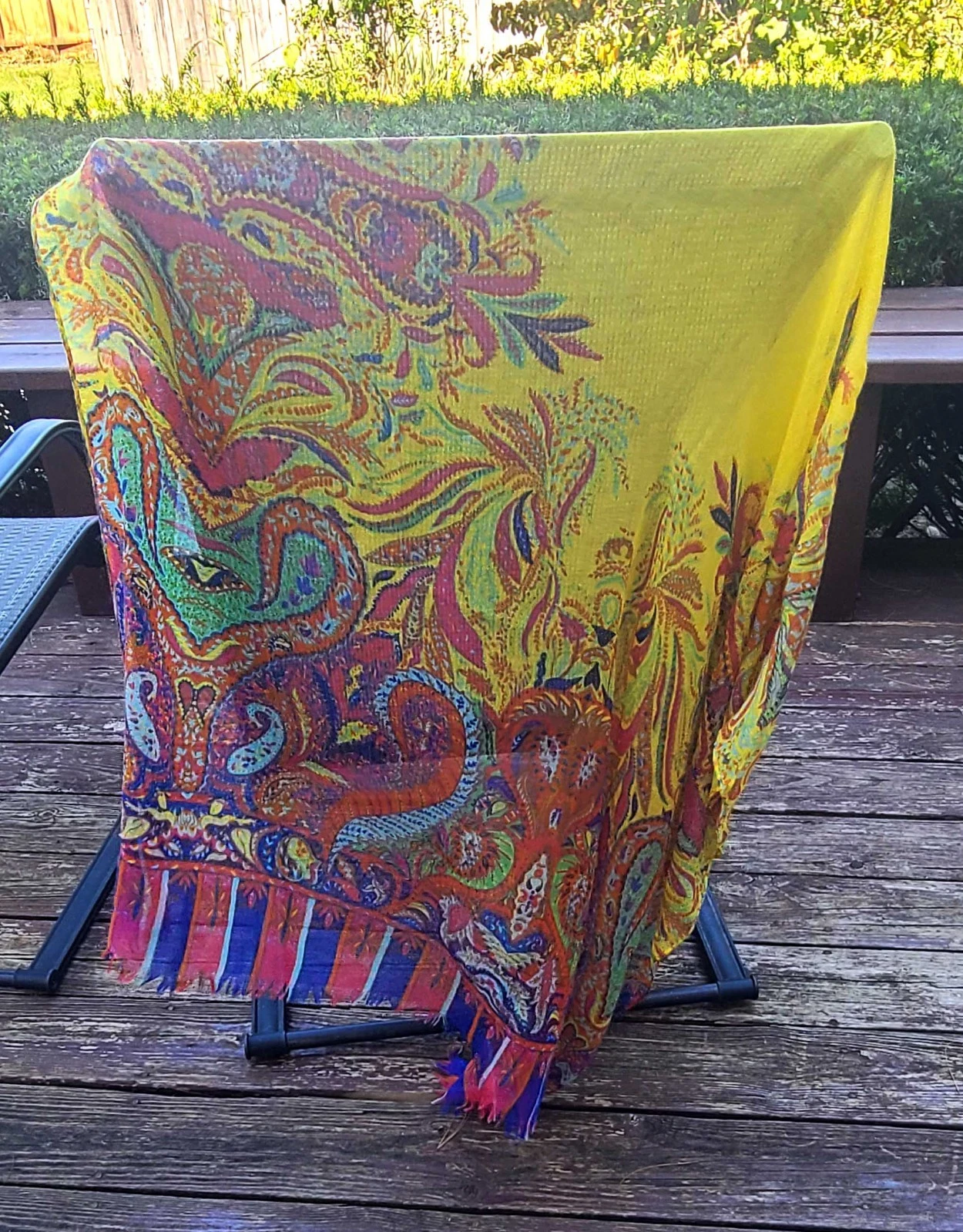 Large, colorful shawl/wrap/scarf with fringe ~ Nordstrom ~ NEW w/tags!