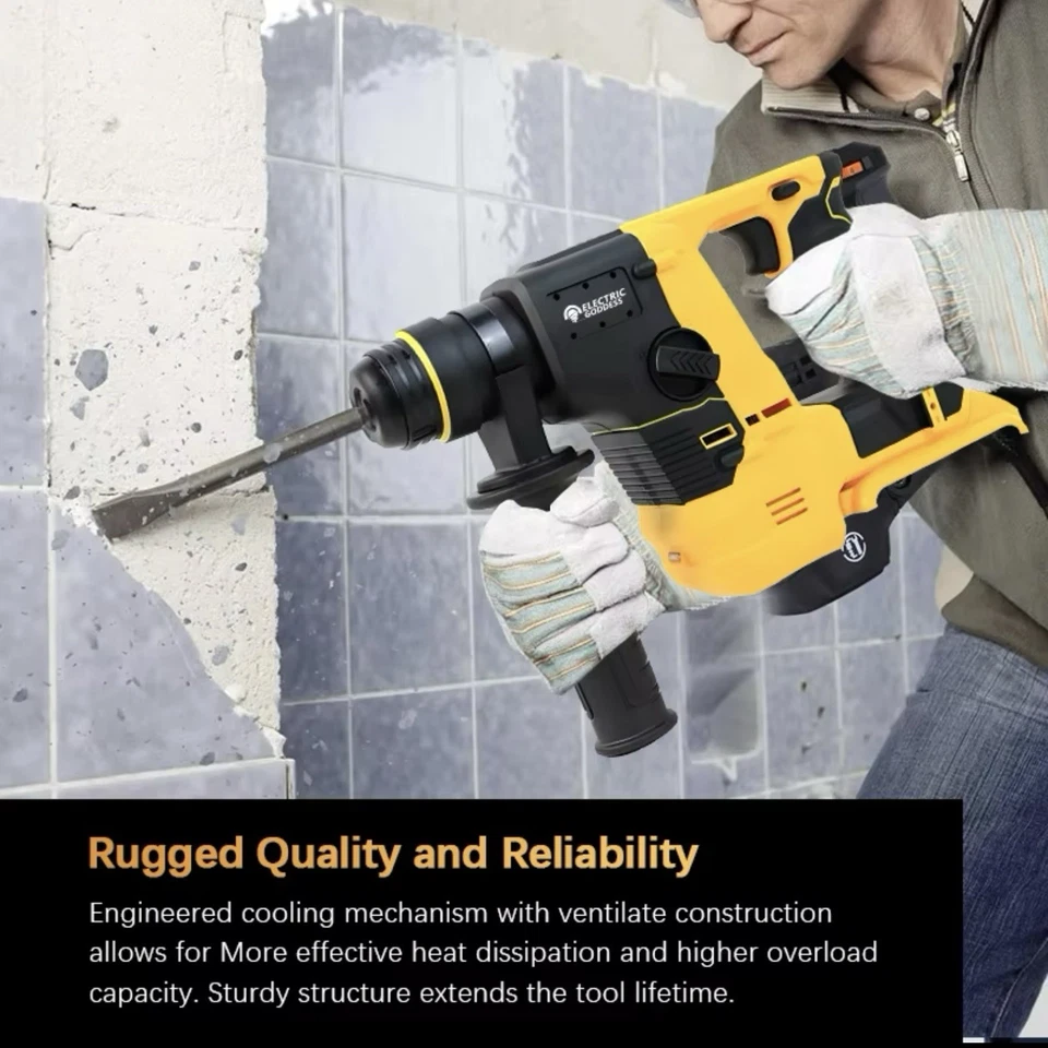 Electric Goddess Cordless Hammer SDS Rotary Drill For Dewalt 18V Batteries - Image 3 of 4