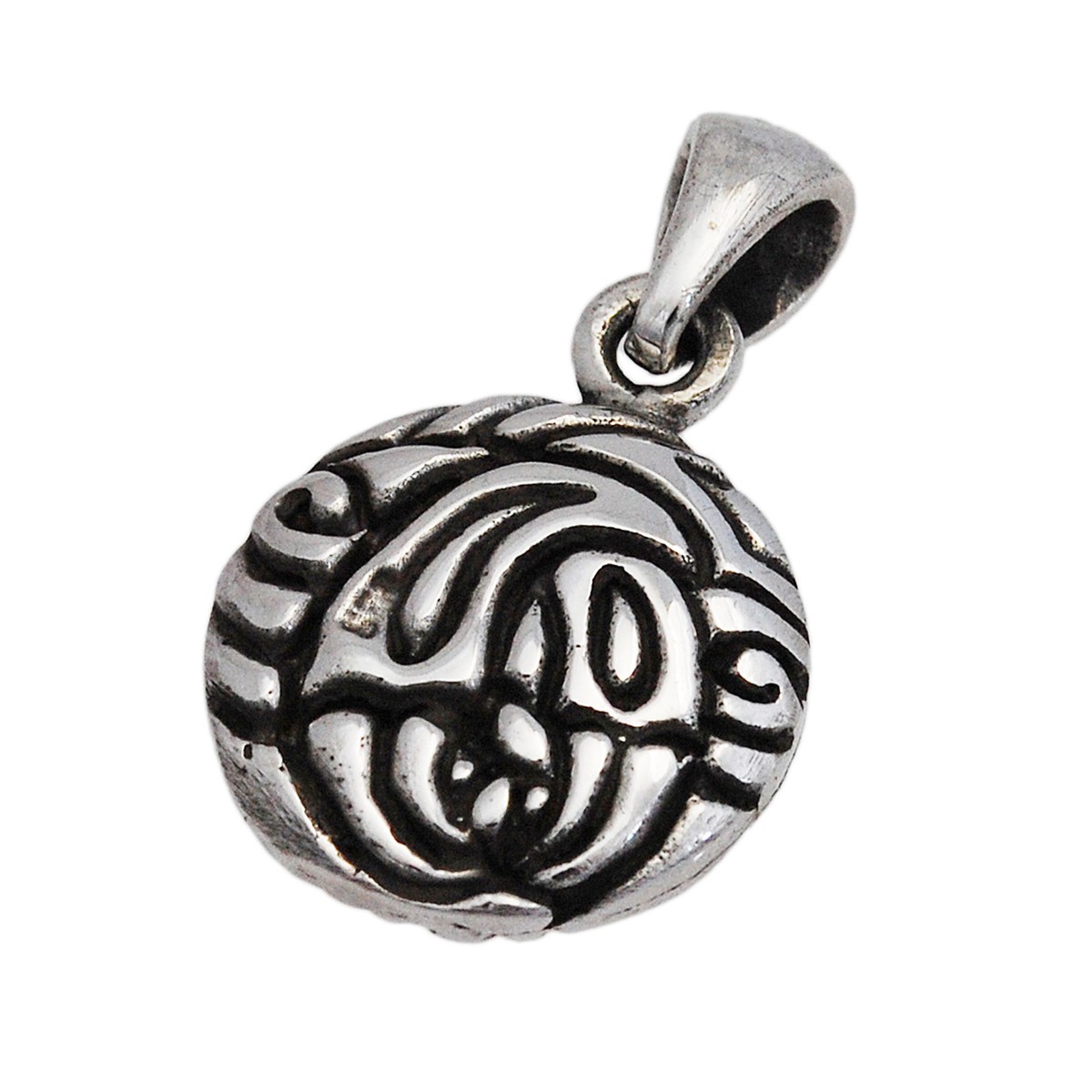 ENGRAVED MEDAL 925 STERLING SILVER GOTHIC BIKER ROCKABILLY PENDANT 