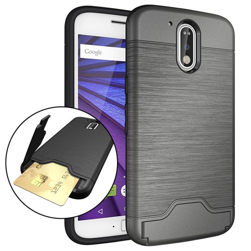 Fuse™ Aero Brushed Metal Texture Card Slot Case for Motorola Moto G4 & G4 Plus - Picture 2 of 15
