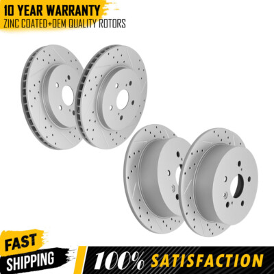 Front and Rear Brake Disc Rotors For Toyota Highlander Lexus Rx330 Rx350 Rx400h