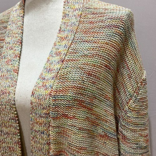 Lucy Paris Henley Rainbow Cardigan Bulky Knit Oversize Buttoned Sweater NWT - Picture 4 of 7