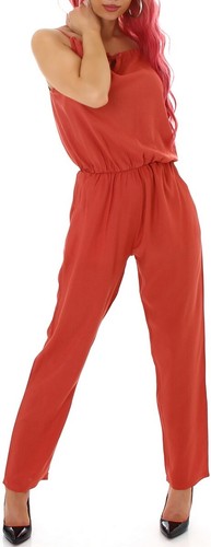 Damen Overall Onesie lang Jumpsuit Träger verstellbar Blumen Einfarbig Sommer - Bild 43 von 102