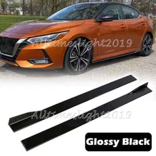 For Nissan Sentra 2010-23 Gloss Side Skirt Extension Lip Rocker Splitter Spoiler