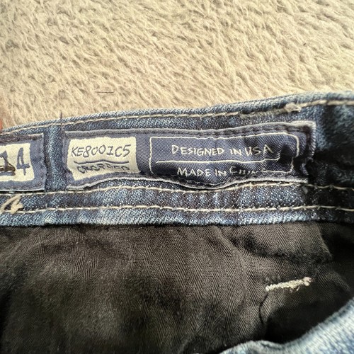 Miss Me Jeans Girls 14 Cropped Jewel Pockets Denim Capri Blue Jeans - Picture 7 of 15