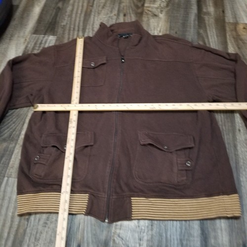 VTG RocaWear Full Zip Jacket 4X Brown Jay-Z Hov Hip Hop - Picture 2 of 16