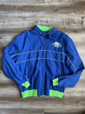 80s XL Racing Jacket AC Delco Blue Neon Members Only Fashion Race Sponsor