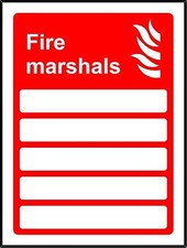 Fire Marshals sign with five blank spaces Safety sign