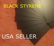 BLACK STYRENE SHEETS (5) .040 (1.0 MM) POLYSTYRENE 0.04 .04 Model grade