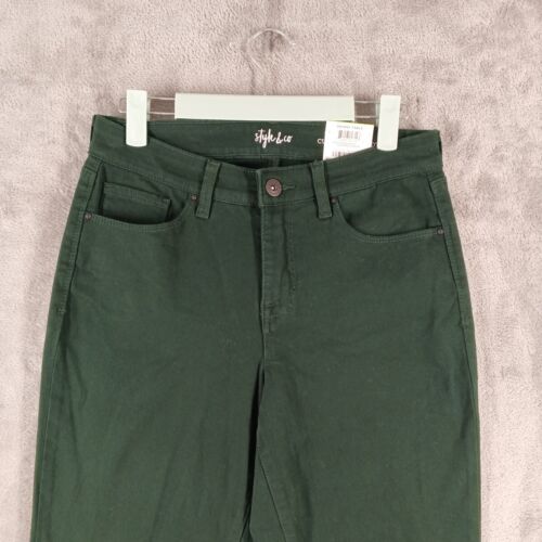 NWT Style&Co Tummy Control Jeans Mid-Rise Curvy Skinny SIZE 4 Forest Green - Picture 3 of 12