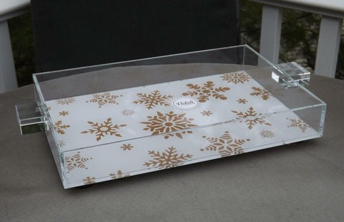 Vassoio per vanità in vetro Vidali 14" x 8" - Foto 1 di 4