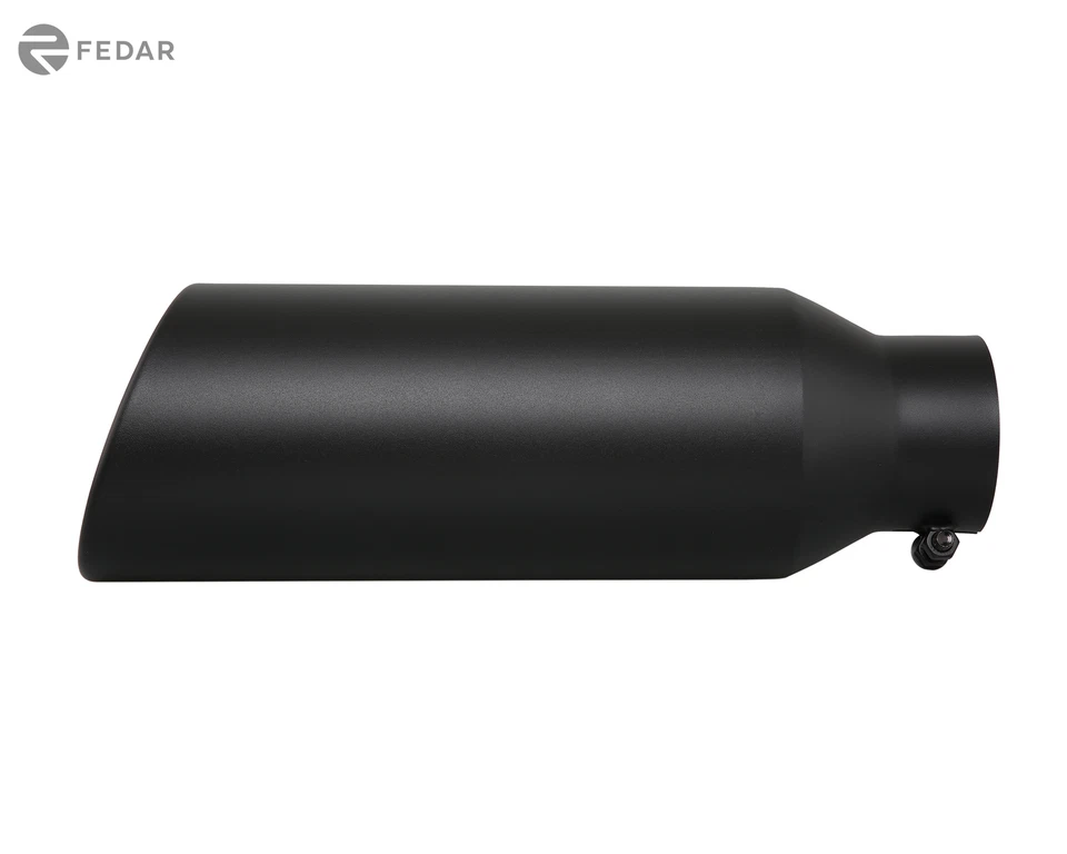 4" Entrada 6" Salida 18" Largo Enrollado Extremo Corte Ángulo Camión Escape Tubo de Escape Punta Foto 2 de 4