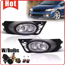 Fog Lights Assembly For 2009 2010 2011 Honda Civic Sedan W/Bulb+Wiring+Switch