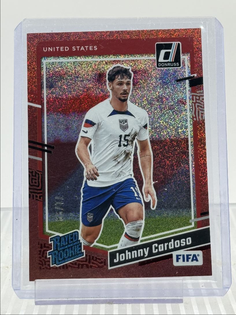 JOHNNY CARDOSO 2023 DONRUSS FIFA SOCCER RED RATED ROOKIE RC /99 Q2532