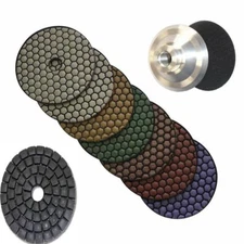 4" Diamond DRY Polishing Pads 45 + 5 Buffer aluminum backer stone ceramic marble