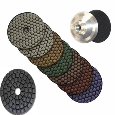4'' Diamond DRY Polishing Pad Buffer aluminum backing plate stone ceramic marble