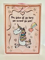 "PapiertüTe Motiv \"Einhorn\" Farbe Pink GrößE 34 X 25 Cm, EinkaufstüTe,"