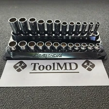 Snap-on Tools USA NEW 24pc 3/8" Drive Metric 12-POINT Deep & Shallow Socket Sets