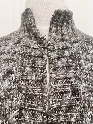 Carole Little 1X Thick Cardigan Sweater Wool Blend 3/4Sleeves Gray Grandma - Picture 3 of 7