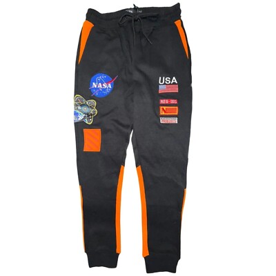 Hudson Outerwear Men's Black & Orange NASA Sweatpants - Small - NWT