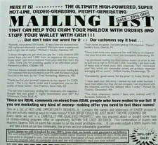 Mailing Lists  Business Opportunity Seekers List 100 Fresh Peel & Stick Names 