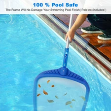 Heavy Duty Swimming Leaf Pool Cleaning Tool Skimmer Net Rake Flat Pool Fine Mesh