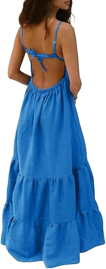 Хлопковые однотонные макси вечерние/коктейльные платья для женщин