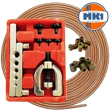 Brake Line Pipe Repair Kit 3/16" Copper Pipe Flaring Tool + Unions Male Female