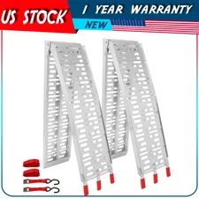 Pair Aluminum Arched Motorcycle ATV/UTV Truck Lawn Folding Loading Ramps 7.5 ft