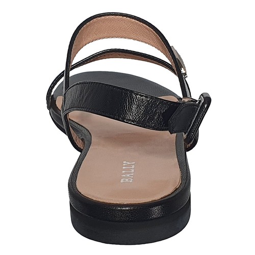 Bally Carlas 6234087 Women's Black Lamb Leather Flat Sandals MSRP $695 - Picture 3 of 8