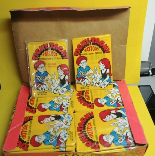 1971 Donruss Ticky-Tacky Tattoos Full Box Rare + Variation Free Pack - Picture 4 of 7