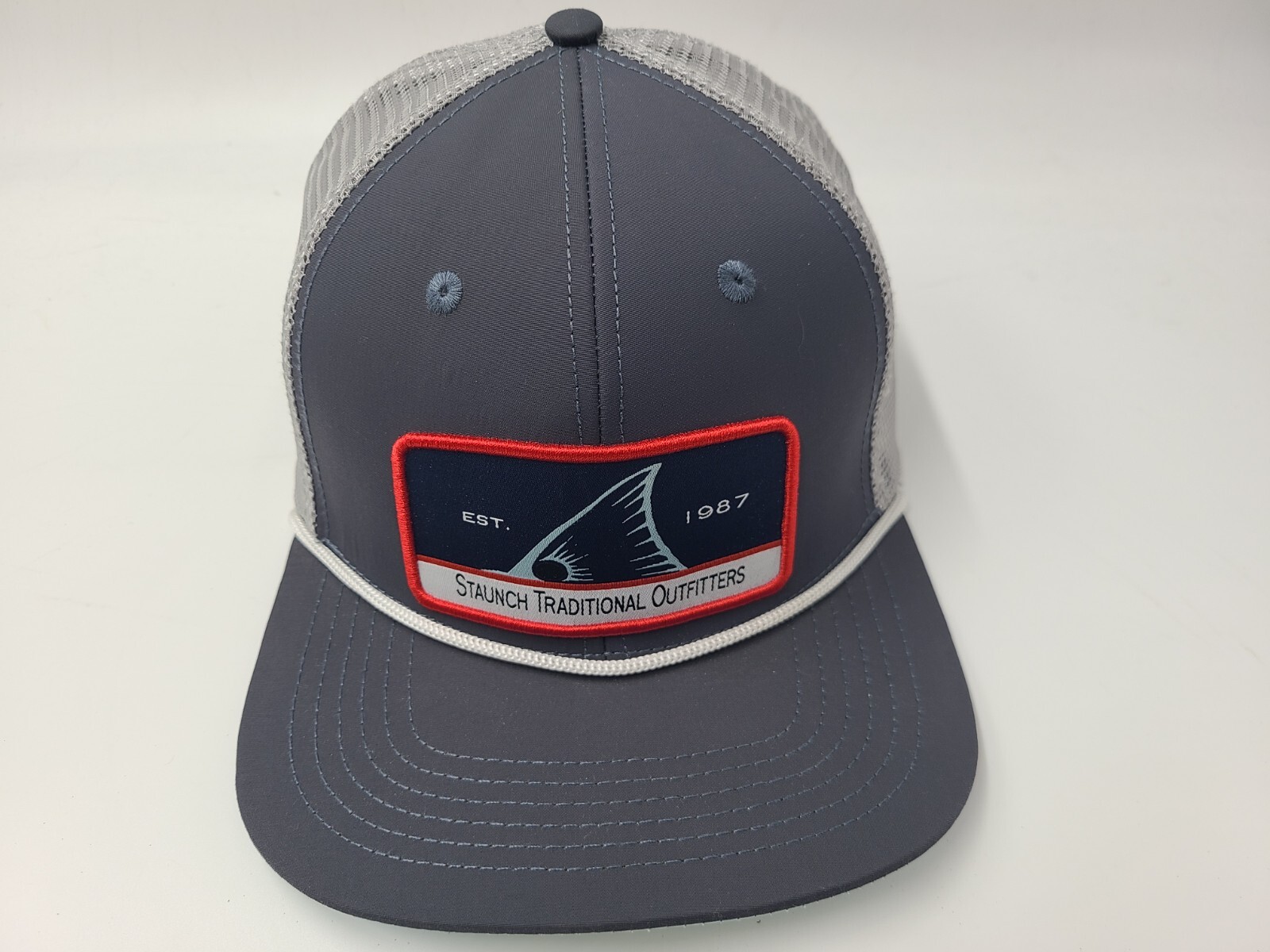 Staunch Traditional Outfitters Rope Mesh Trucker Snapback Hat Cap Men Blue Gray