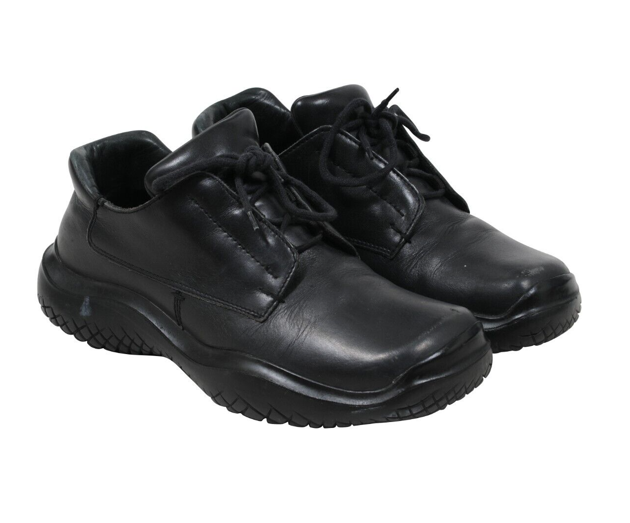 SAOLA Prada AW99 Vintage Chunky Derby US8.5 UK7.5 Pelle Nera Punta Quadrata Platform Suola