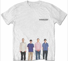 Officially licensed Weezer Blue Album Mens White T Shirt Weezer Classic Tee