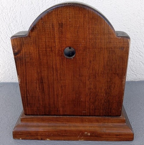 Vintage UNIKAT Messing Truhe mit großem Barometer Made in England auf Holzsockel TOP + - Bild 9 von 9