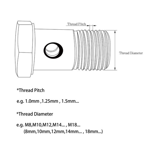 3AN AN-3 12mm M12 x 1.0mm pitch for Clutch Line & Brake Line - Picture 4 of 5