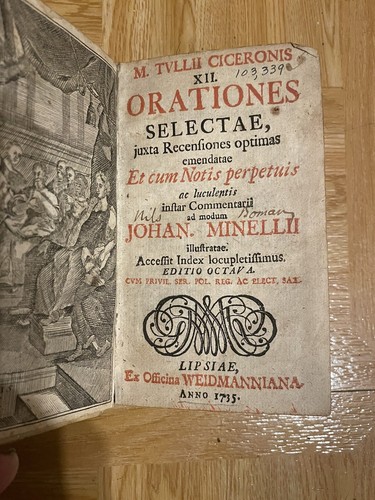 1735 CICERONIS XII. Orationes selectae, velum - Picture 2 of 8