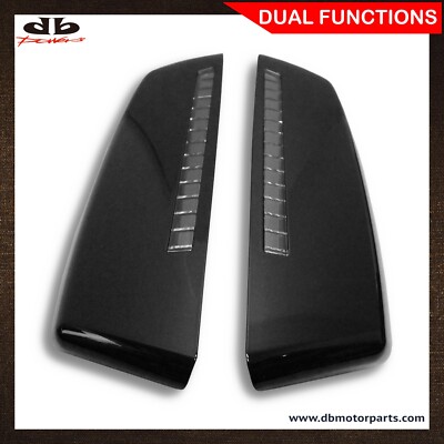 Black Mirror Cover With White LED Running Light/Indicator For 2014-2018 Silverado Sierra – Switchback
