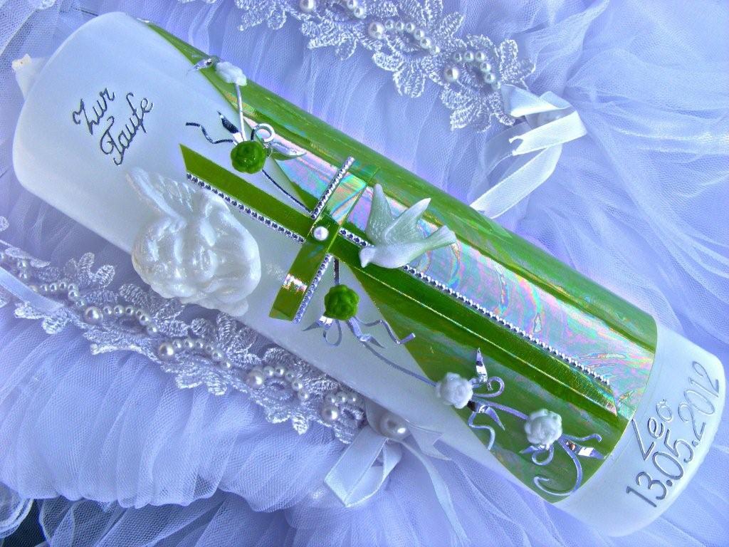 Taufkerze Kommunionkerze Junge Mädchen 250/70 mm sehr edel inkl. Name und Datum