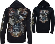 Eagle Native American Indian Biker Glow in The Dark Hoodie Hoody Jacket M-3XL
