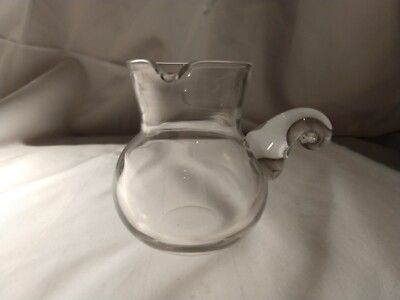 STEUBEN Glass SCROLL Handle CREAMER Rare Crystal Art Glass No Box