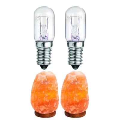 2er Pack Himalaya Salz Lampe Birne Kühlschrank E14 15W Pygmäenlicht Gerät kleine Schraube