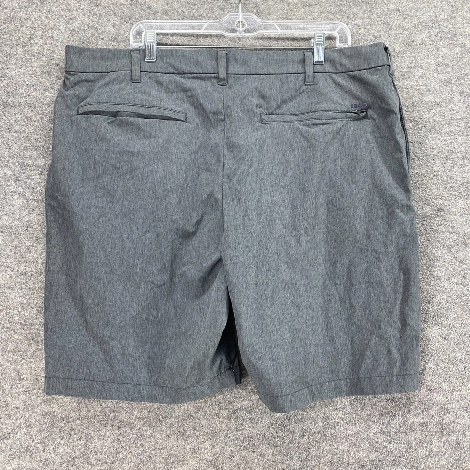 Pantalones Cortos Izod Hombres 40 Gris Híbrido Chino Tiro Alto Bolsillos Frontales Planos Ajuste Regular Foto 2 de 4