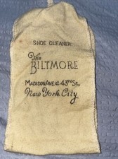 Vintage Shoe Cleaner Towel The Biltmore New York Advertiser