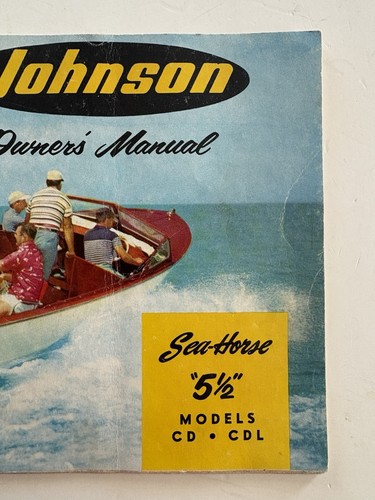 Johnson Boat 1956 manual del propietario Sea Horse 5 1/2 modelos CD, CDL, número de pieza 376843 - Imagen 3 de 9