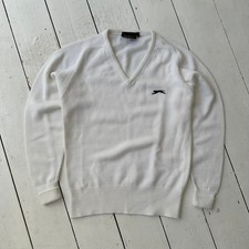 60's Slazenger Courtelle Acrylic V-neck Jumper Size S