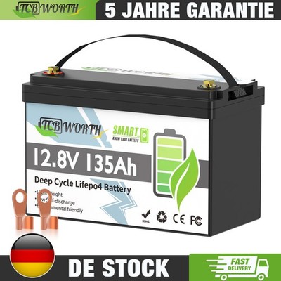 135Ah 12V Lithium Batterie LiFePO4 Akku BMS Solarbatterie Solaranlage Boot RV