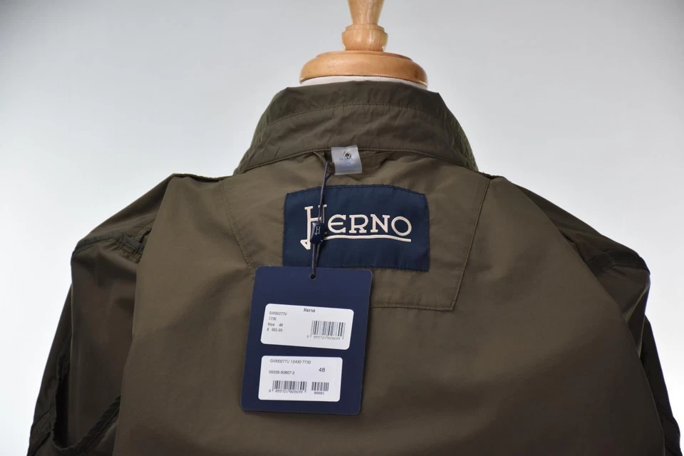 HERNO Men's Nylon Cotton Snap Button JACKET Size 48 - M New $655 - Image 3 of 4