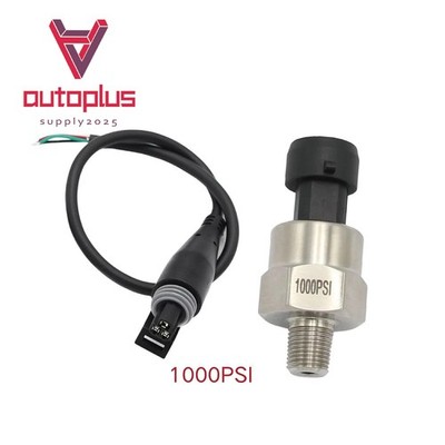 3-pin 5V Pressure Transducer or Sender Wire 1/8 NPT 1000 PSI for Oil Air Water